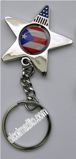 Puerto Rican flag Keychain Shaped as a Star Puerto Rico